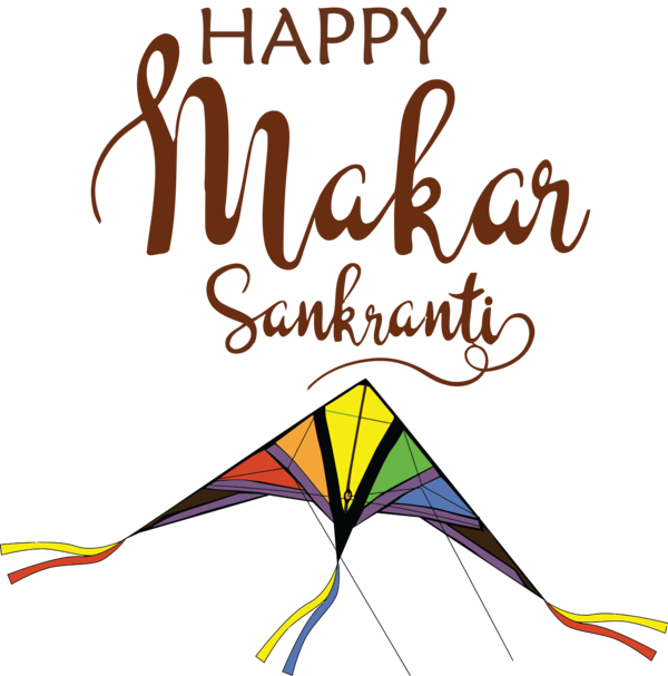 Transparent Happy Makar Sankranti Paper Logo Line for Makar Sankranti for Happy Makar Sankranti