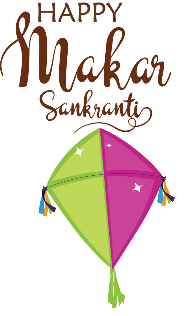 Transparent Happy Makar Sankranti Triangle Leaf Meter for Makar Sankranti for Happy Makar Sankranti