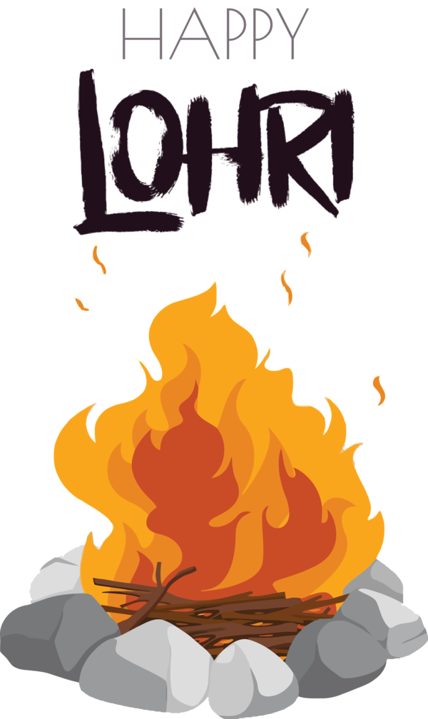 Transparent Lohri Transparency Campfire Bonfire for Happy Lohri for Lohri
