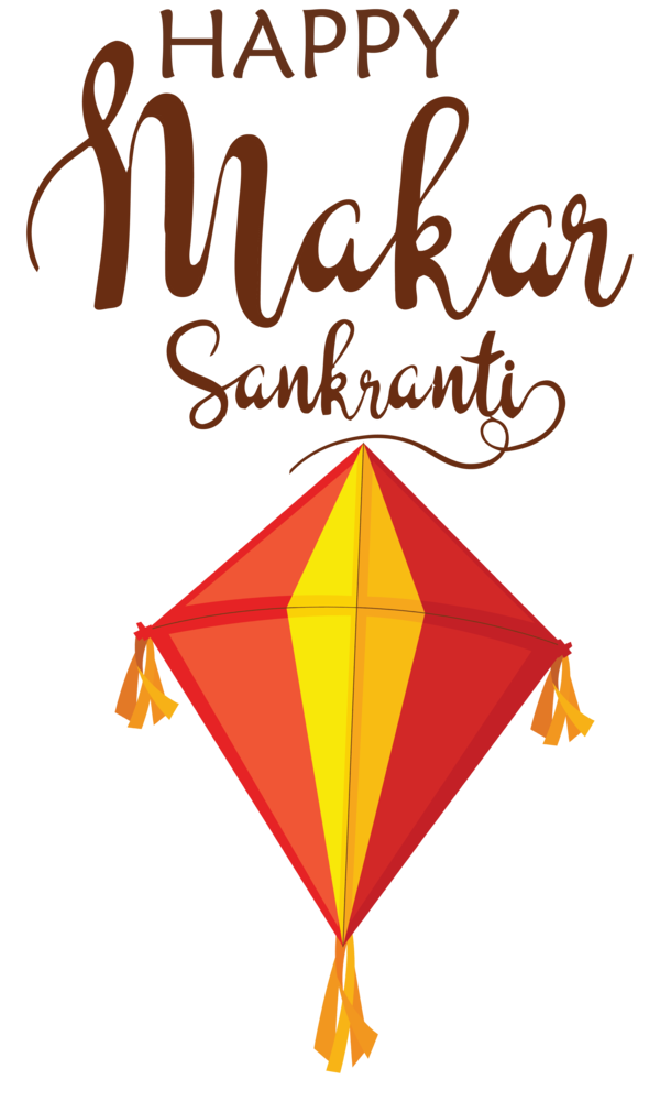 Transparent Happy Makar Sankranti Line Meter Triangle for Makar Sankranti for Happy Makar Sankranti