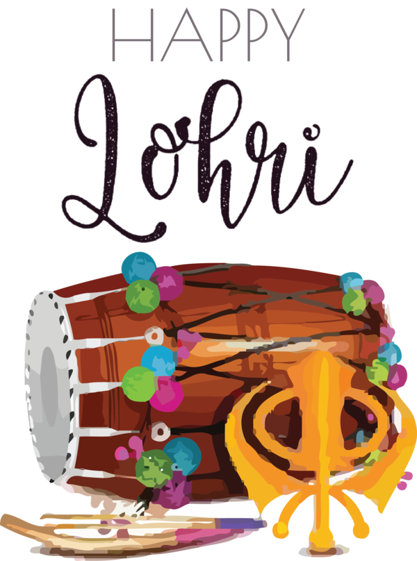 Transparent Lohri Drum Festival Cymbal for Happy Lohri for Lohri