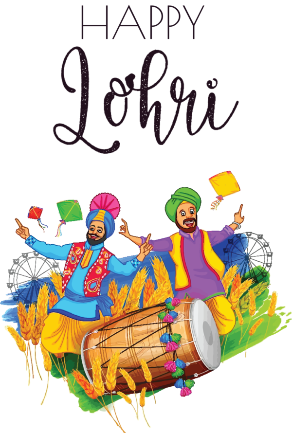 Transparent Lohri Vaisakhi Wish Happiness for Happy Lohri for Lohri