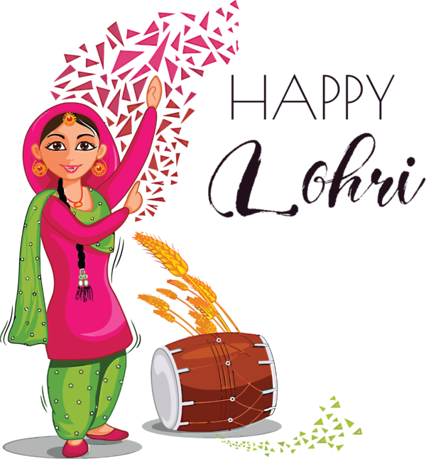 Transparent Lohri Cartoon Bhangra Royalty-free for Happy Lohri for Lohri
