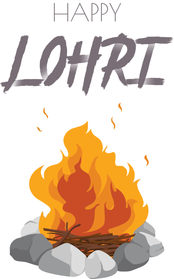Transparent Lohri Campfire Transparency Bonfire for Happy Lohri for Lohri