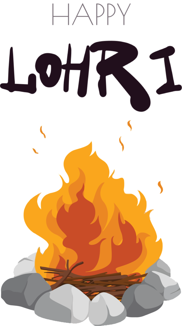 Transparent Lohri Campfire Transparency Bonfire for Happy Lohri for Lohri