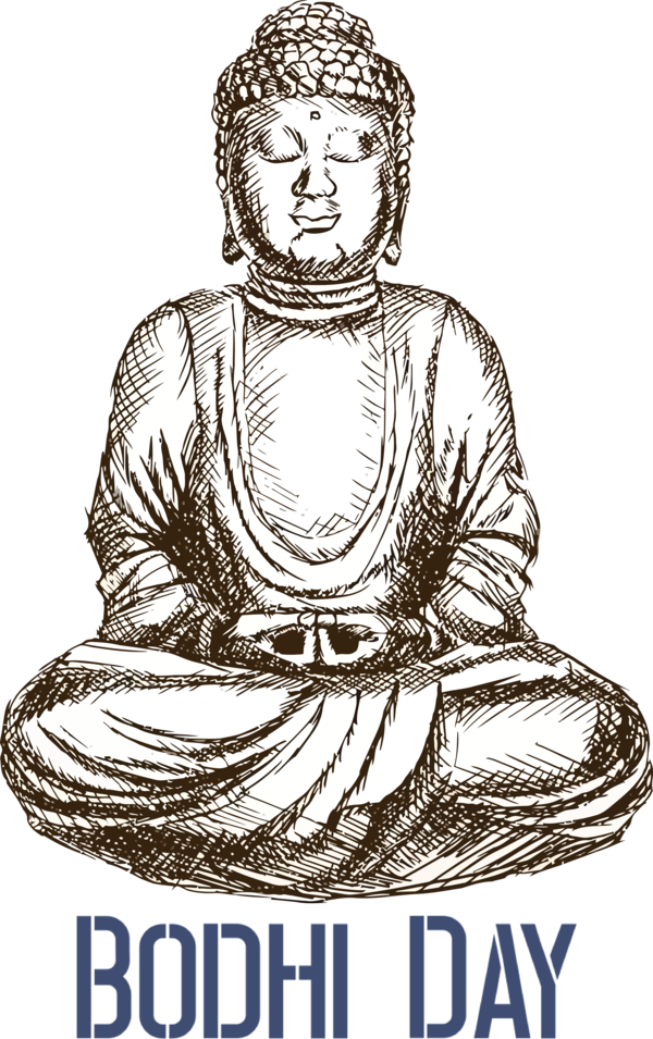 Transparent Bodhi Day Buddharupa Theravada Sketch for Bodhi for Bodhi Day