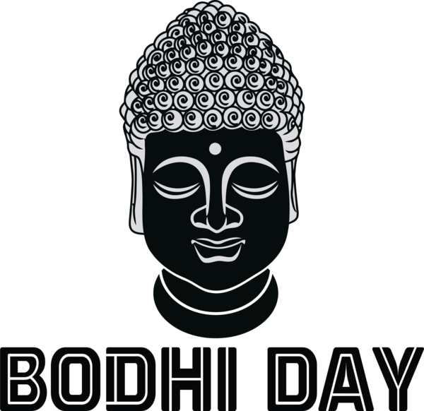 Transparent Bodhi Day Black and white Design Pixel for Bodhi for Bodhi Day
