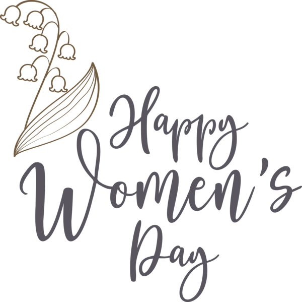 Transparent International Women's Day Font Logo Calligraphy for Women's Day for International Womens Day
