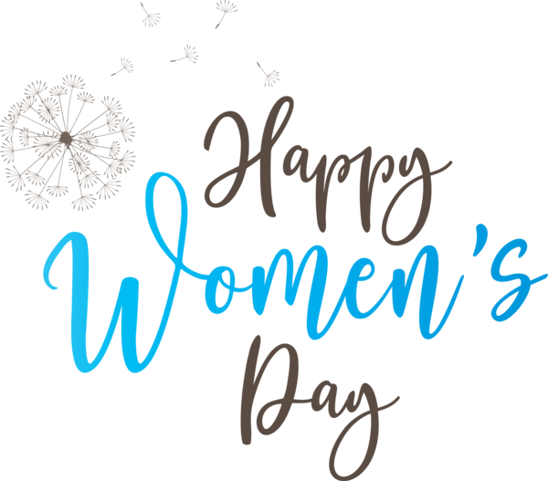 Transparent International Women's Day Logo Calligraphy Line for Women's Day for International Womens Day