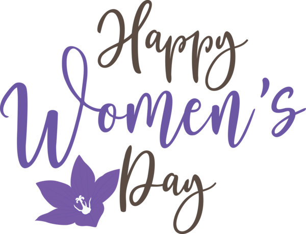Transparent International Women's Day Logo Lilac M Calligraphy for Women's Day for International Womens Day