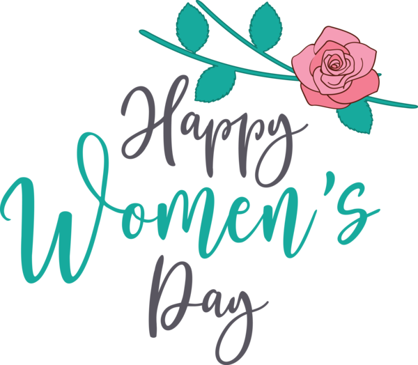 Transparent International Women's Day Cut flowers Logo Floral design for Women's Day for International Womens Day