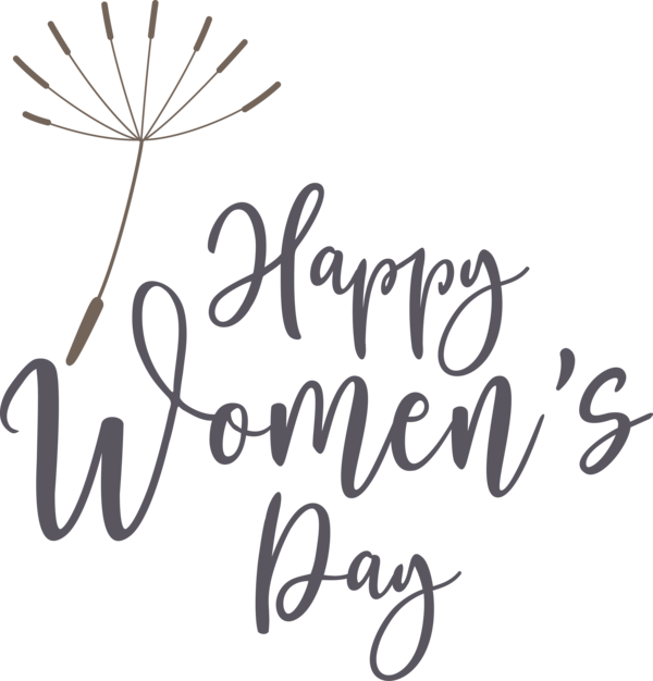 Transparent International Women's Day Font Calligraphy Logo for Women's Day for International Womens Day