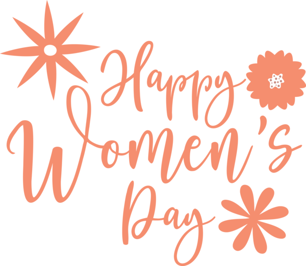 Transparent International Women's Day Calligraphy Flower Petal for Women's Day for International Womens Day