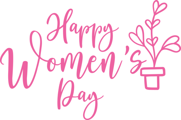 Transparent International Women's Day Logo Calligraphy Line for Women's Day for International Womens Day
