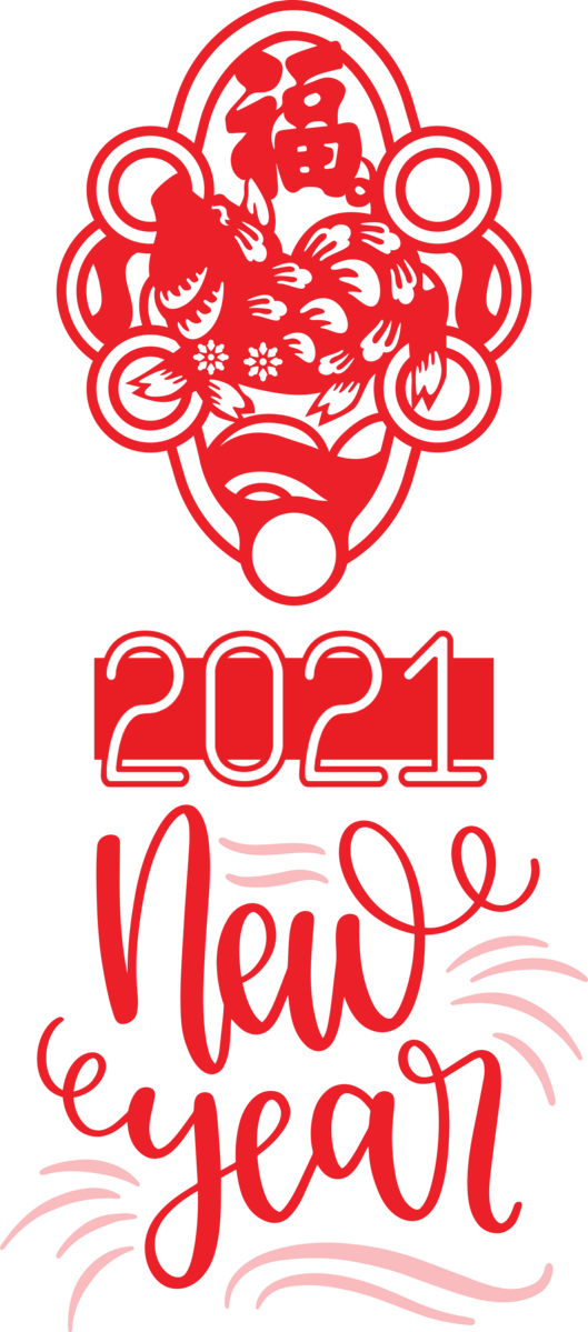 Transparent New Year Design Logo Drawing for Chinese New Year for New Year