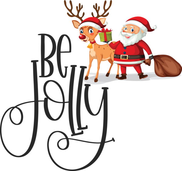 Transparent Christmas Santa Claus Christmas Day Reindeer for Be Jolly for Christmas