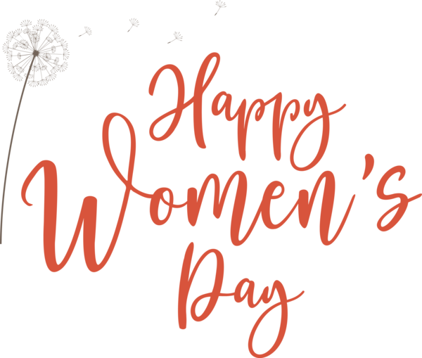 Transparent International Women's Day Logo Calligraphy Line for Women's Day for International Womens Day