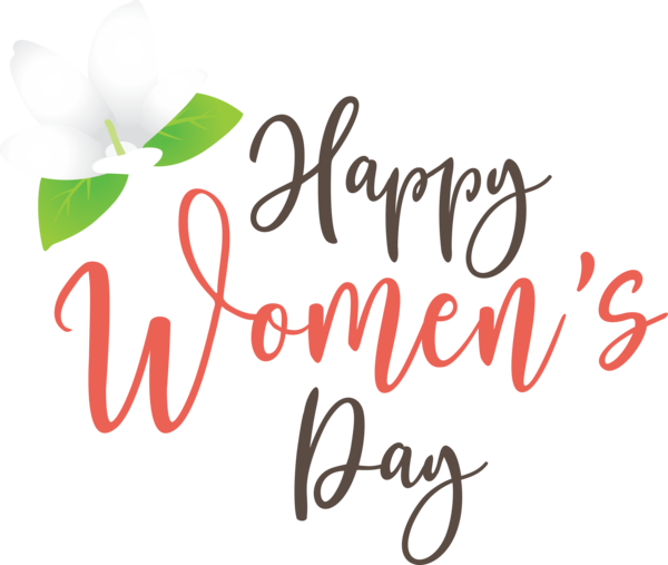 Transparent International Women's Day Logo Calligraphy Line for Women's Day for International Womens Day