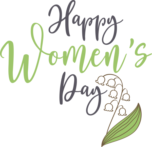 Transparent International Women's Day Logo Font Leaf for Women's Day for International Womens Day