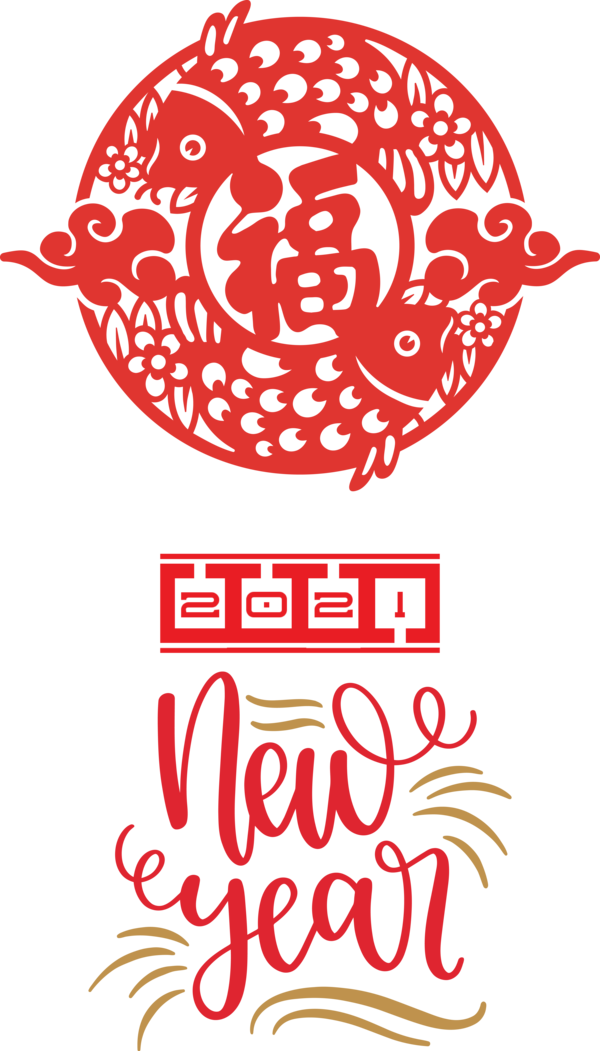 Transparent New Year Visual arts Design Drawing for Chinese New Year for New Year