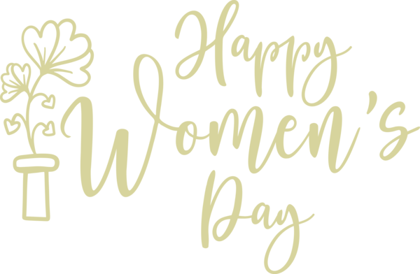 Transparent International Women's Day Logo Font Calligraphy for Women's Day for International Womens Day