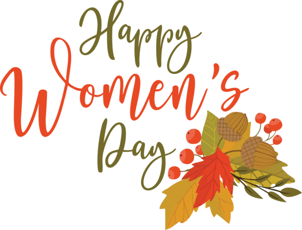 Transparent International Women's Day Leaf Autumn Design for Women's Day for International Womens Day