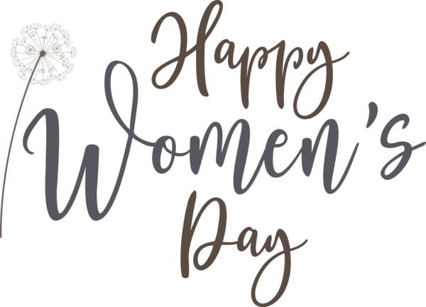 Transparent International Women's Day Font Logo Calligraphy for Women's Day for International Womens Day