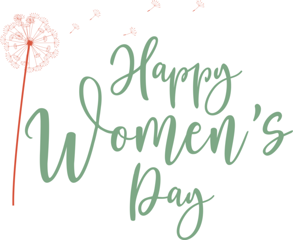 Transparent International Women's Day Logo Floral design Font for Women's Day for International Womens Day