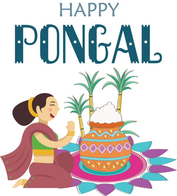 Transparent Pongal Icing Festival Design for Thai Pongal for Pongal
