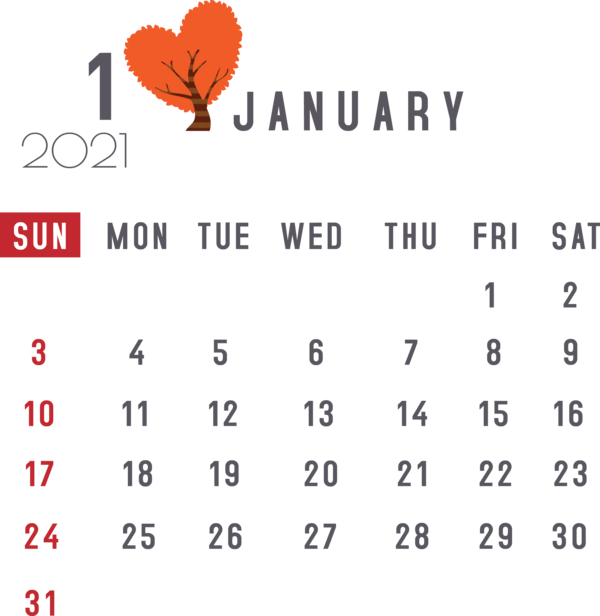 Transparent New Year Font Line Calendar System for Printable 2021 Calendar for New Year