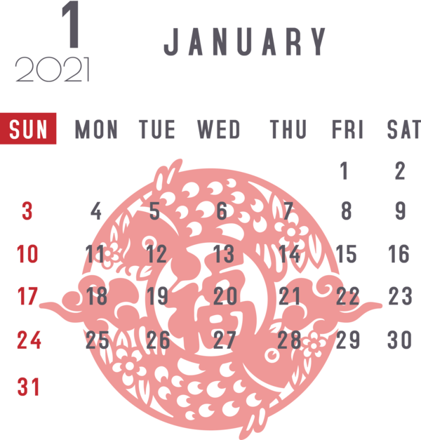 Transparent New Year Visual arts Chinese New Year New Year for Printable 2021 Calendar for New Year