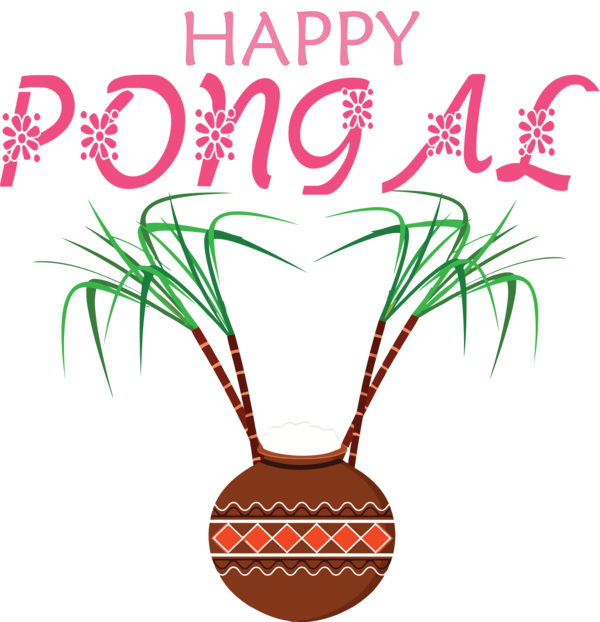 Transparent Pongal Hay Flowerpot with Saucer Flower Line for Thai Pongal for Pongal