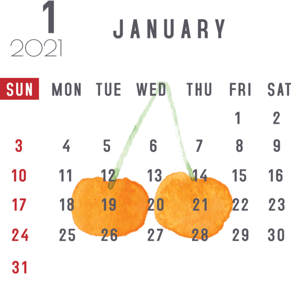 Transparent New Year Line Font Meter for Printable 2021 Calendar for New Year