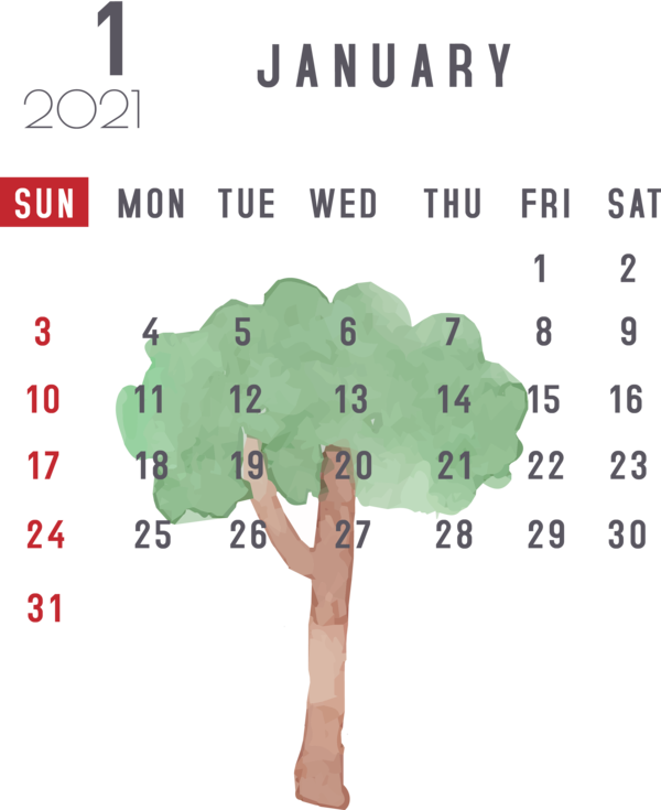 Transparent New Year Green Text Calendar System for Printable 2021 Calendar for New Year