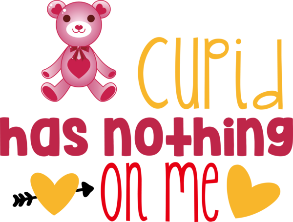 Transparent Valentine's Day Logo Teddy bear Meter for Cupid for Valentines Day