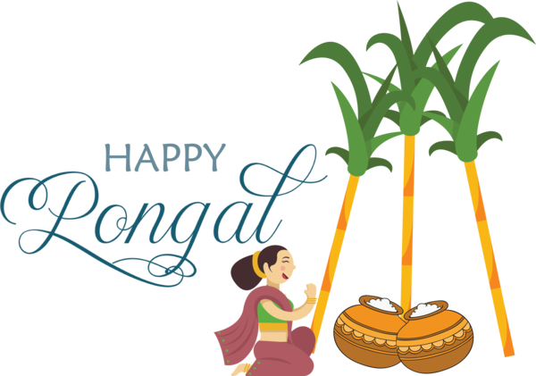 Transparent Pongal Tree Branch Design for Thai Pongal for Pongal