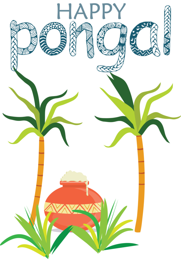Transparent Pongal Palm trees Leaf Meter for Thai Pongal for Pongal