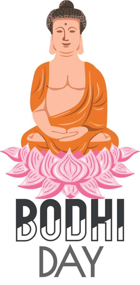 Transparent Bodhi Day Sitting Meditation Cartoon for Bodhi for Bodhi Day