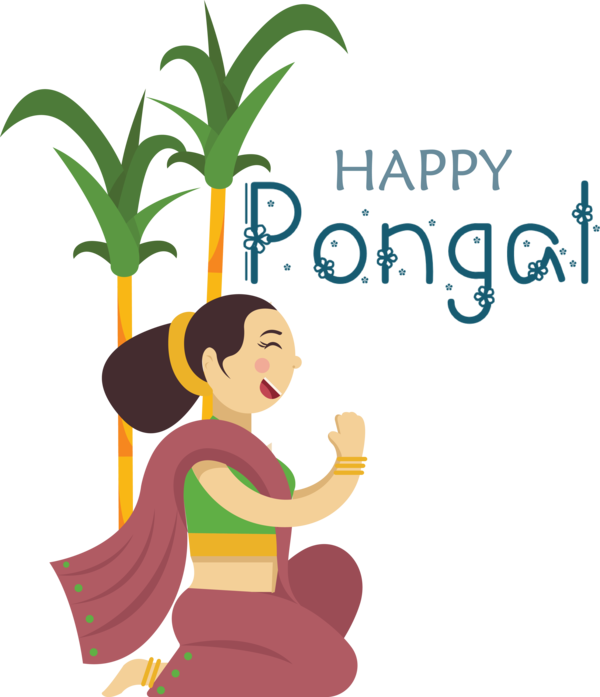 Transparent Pongal Cartoon Logo Meter for Thai Pongal for Pongal
