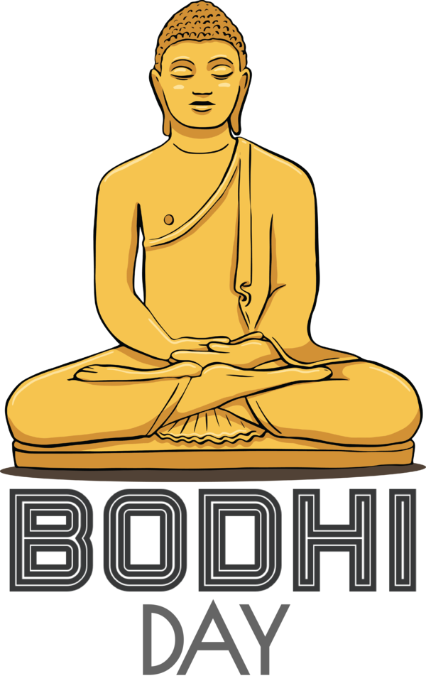 Transparent Bodhi Day Cartoon Yellow Line for Bodhi for Bodhi Day