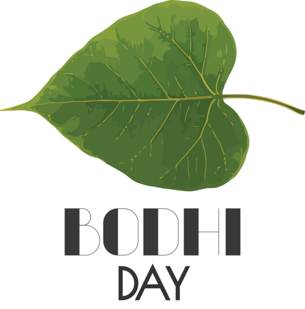 Transparent Bodhi Day Leaf Plant stem Logo for Bodhi for Bodhi Day