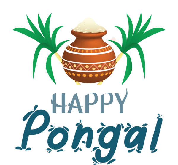Transparent Pongal Logo Flower Hay Flowerpot with Saucer for Thai Pongal for Pongal