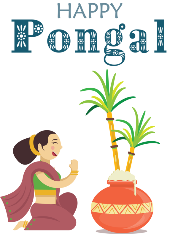 Transparent Pongal Houseplant Flowerpot Cartoon for Thai Pongal for Pongal
