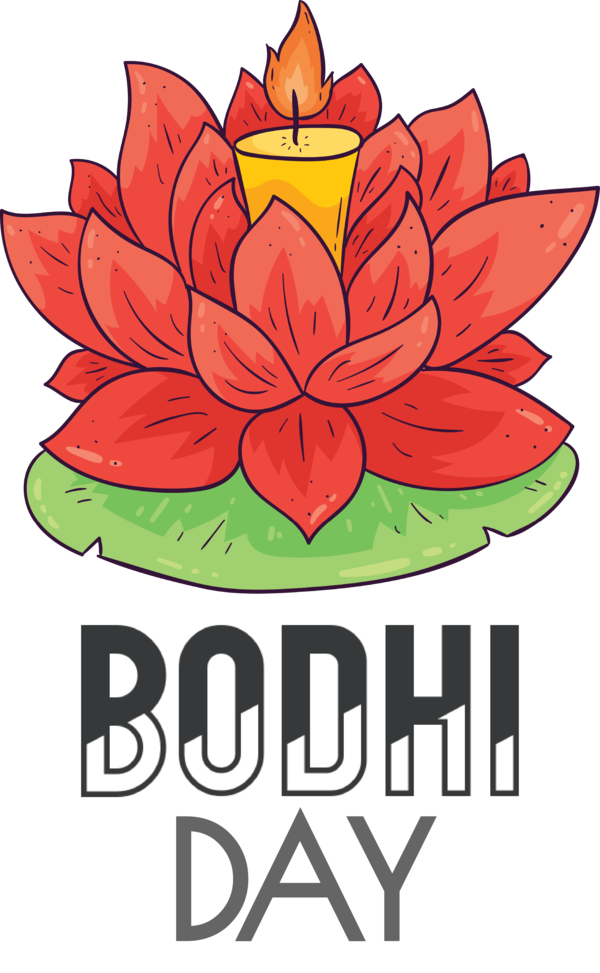 Transparent Bodhi Day Design Sacred lotus Floral design for Bodhi for Bodhi Day