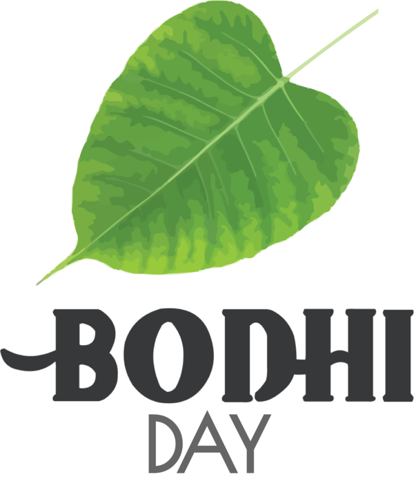 Transparent Bodhi Day Leaf Plant stem Logo for Bodhi for Bodhi Day