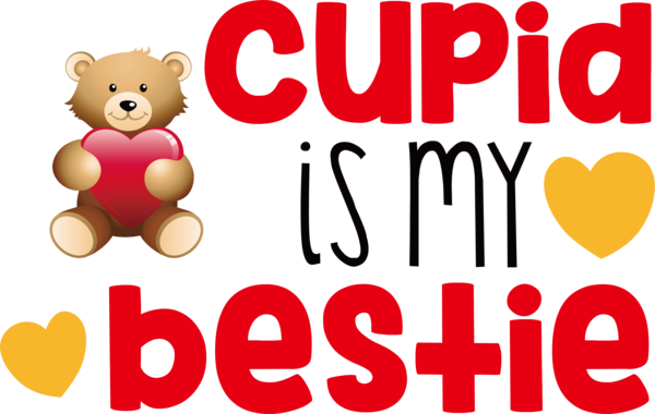 Transparent Valentine's Day Logo Cartoon Teddy bear for Cupid for Valentines Day