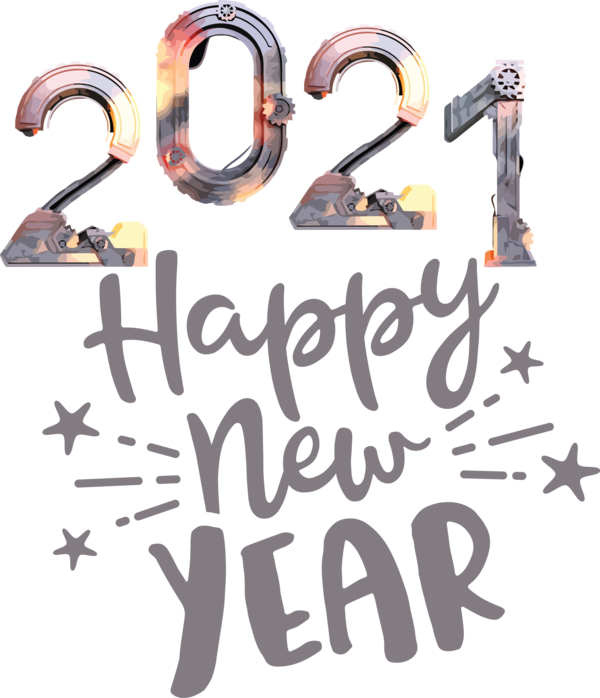 Transparent New Year Padlock Logo Font for Happy New Year 2021 for New Year