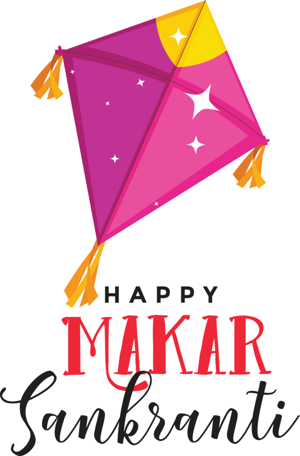 Transparent Makar Sankranti Triangle Meter Paper for Happy Makar Sankranti for Makar Sankranti