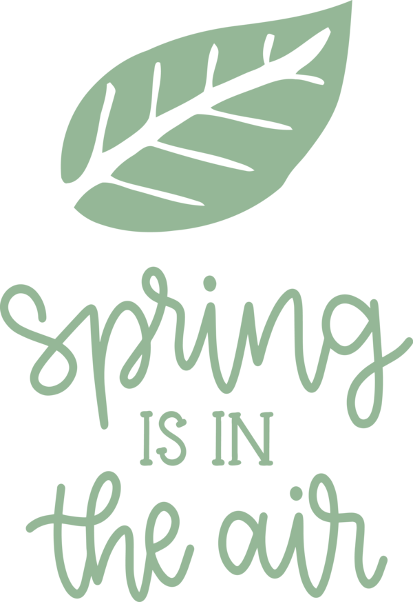 Transparent Easter Logo Green Leaf for Hello Spring for Easter