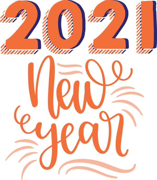 Transparent New Year Logo Design Line for Happy New Year 2021 for New Year